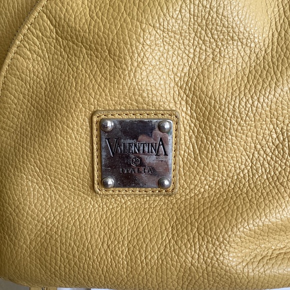 VALENTINA Italian Leather Multifunctional Backpack Sling Shoulder Bag Yellow main image 4